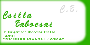 csilla babocsai business card